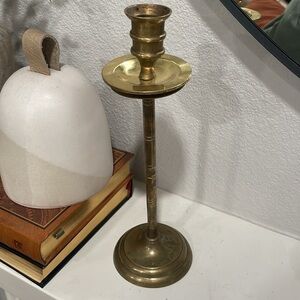 Vintage Solid Brass Candle Holder – 10” Tall – Classic Decor Accent‎